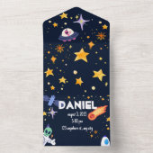 1e astronaut vlucht Rocket Verjaardag All In One Uitnodiging (Binnen)