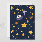 1e astronaut vlucht Rocket Verjaardag uitnodiging (Achterkant)