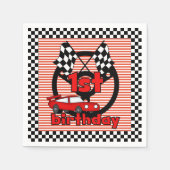 1e auto racen Verjaardag Papier servetten (Voorkant)