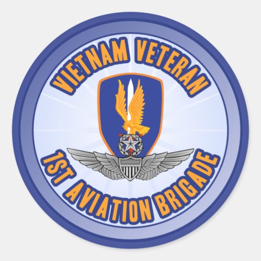 1e Avn Bde Master Aviator Ronde Sticker (Voorkant)