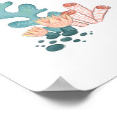 1e Baby Boy Schattigee Blauwe Waterverf Onder het Poster (Hoek)