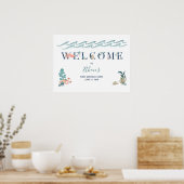 1e Baby Boy Schattigee Blauwe Waterverf Onder het Poster (Keuken)