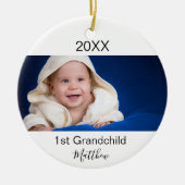 1e baby foto grootouders keramisch ornament (Voorkant)