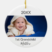 1e baby foto grootouders keramisch ornament (Achterkant)