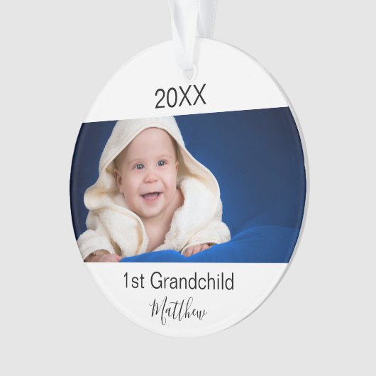 1e baby foto grootouders ornament (voorkant)