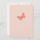 1e Baby Meisje Roze Vlinder Bloemen Dank u kaart (Achterkant)