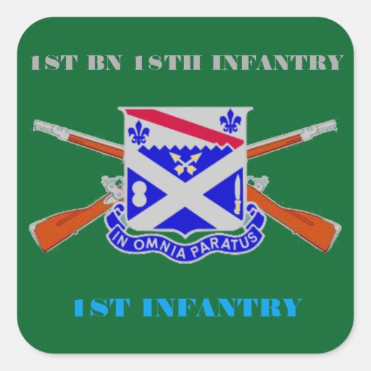 1E BATALJON 18E INFANTERIE 1E INFANTERIE STICKERS (Voorkant)