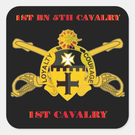 1E BATALJON 5E CAVALERIE 1E CAVALERIE STICKERS (Voorkant)