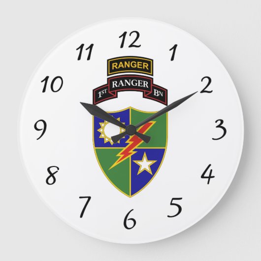 1e bataljon - 75e boogstaar met kraag - wandklok (Voorkant)