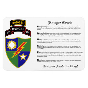 1e bataljon - 75e Ranger met Tab Magnet 4x6 Magneet