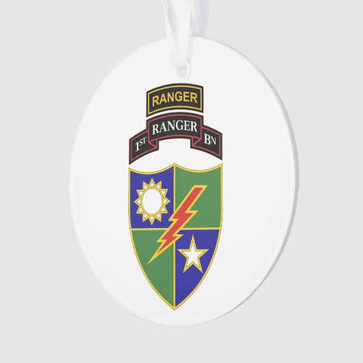 1e bataljon - 75e woede w/Tab-versiering Ornament (voorkant)