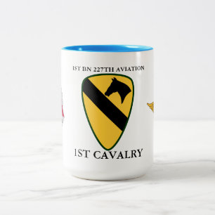 1E BATTALION 227E LUCHTVAART 1STE CAVALRY  TWEEKLEURIGE KOFFIEMOK