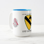 1E BATTALION 227E LUCHTVAART 1STE CAVALRY  TWEEKLEURIGE KOFFIEMOK (Voorkant links)