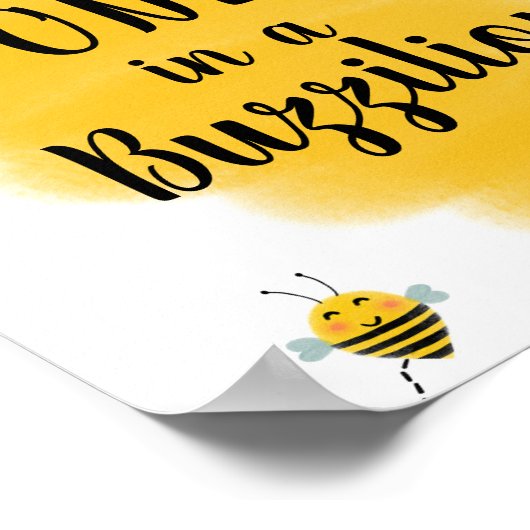 1e Bij-dag  | Hommels Verjaardagsfeest Sign Poster (Hoek)