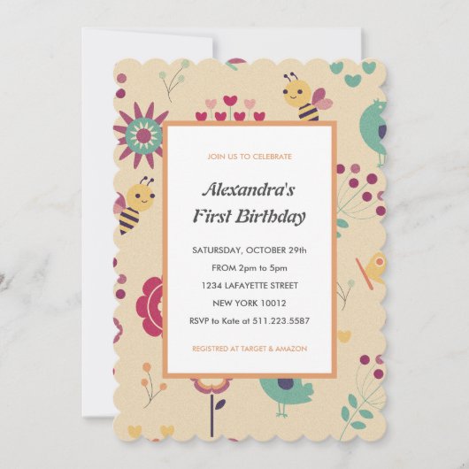 1e bijendag uitnodigingen bij eerste verjaardag (Voorkant)