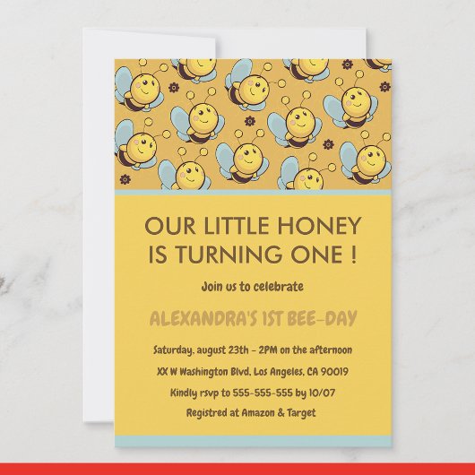 1e bijendag uitnodigingen Schattige Onze kleine ho