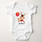 1e Birthday-aap Aanpassen Romper (Voorkant)