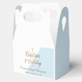 1e Birthday baptisme Blue Baby boy Bedankdoosjes (Geopend)