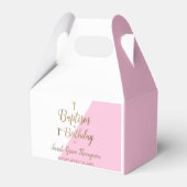 1e Birthday baptisme Roze baby girl Favor Box Bedankdoosjes (Achterkant)