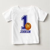 1e Birthday Boy basketbal Gepersonaliseerd (Voorkant)