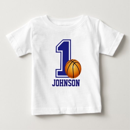 1e Birthday Boy basketbal Gepersonaliseerd (Voorkant)