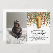 1e Birthday Confetti Portret Kaart (Voorkant / Achterkant)