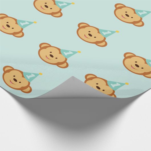1e 'Birthday Cute Monkey Wrapping Paper' Cadeaupapier (Hoek)