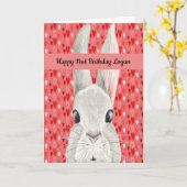 1e Birthday Kaart voor Boy met Bunny (Gele Bloem)