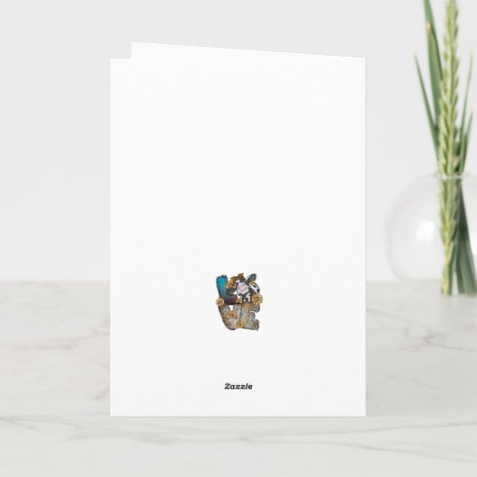 1e BIRTHDAY LONG HAIR KOE BOY Blue KAART (Achterkant)