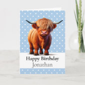 1e BIRTHDAY LONG HAIR KOE BOY Blue KAART (Voorkant)