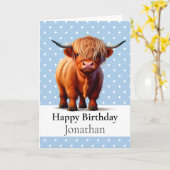 1e BIRTHDAY LONG HAIR KOE BOY Blue KAART (Gele Bloem)