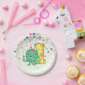 1e Birthday Monster Papieren Bordje (Feest)