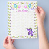 1e Birthday Princess Beer Party Scrapbook Paper 1 Flyer (Hand)
