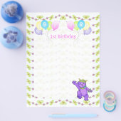 1e Birthday Princess Beer Party Scrapbook Paper 1 Flyer (Enkel)