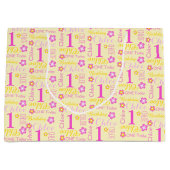 1e Birthday roze gele douanenaam Groot Cadeauzakje (Voorkant)