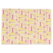 1e Birthday roze gele douanenaam Groot Cadeauzakje (Achterkant)
