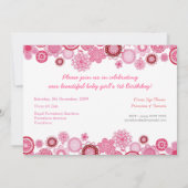 1e Birthday roze partijfotokaart Kaart (Achterkant)