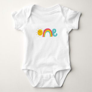 1e Birthday Shirt, One Sun en Rainbow Bodysuit