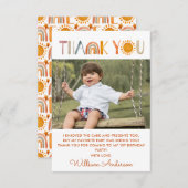 1e Birthday Sunshine Waterverf Dank je wel Bedankkaart (Voorkant / Achterkant)