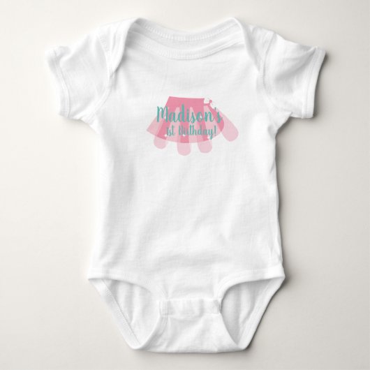 1e Birthday Tutu-Shirten voor Baby Romper (Voorkant)