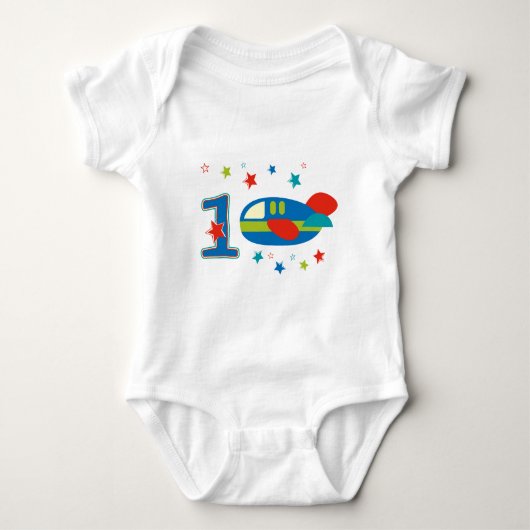 1e Birthday-vliegtuig Romper (Voorkant)
