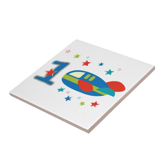 1e Birthday-vliegtuig Tegeltje (Zijkant)