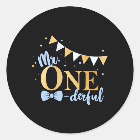 1e blauw-goud kleine meneer een-verachtelijke py ronde sticker (Voorkant)