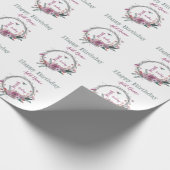 1e bloem op de geboorte cadeaupapier (Hoek)