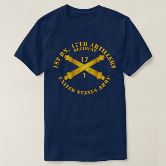 1e Bn 17e Veldartillerie Regt w Arty Branch T-shirt (Design voorkant)