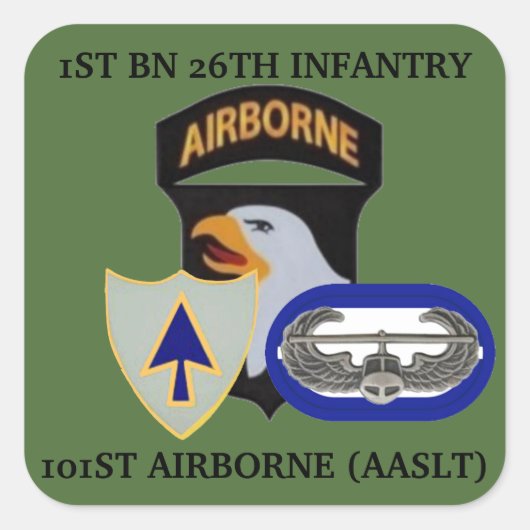 1E BN 26E INFANTERIE 101E STICKERS IN DE LUCHT (Voorkant)