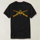 1e Bn 26e Infanterieregiment w Infanterie Br wo Tx T-shirt (Design voorkant)