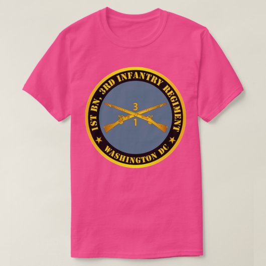 1e Bn 3e Infanterieregiment Washington DC w Inf B T-shirt (Design voorkant)