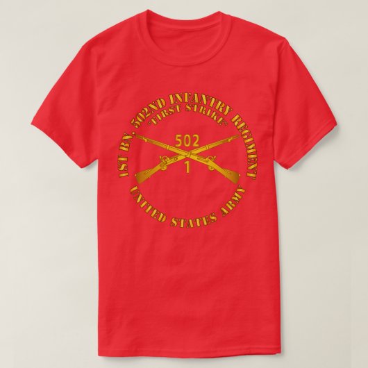 1e Bn 502e Infanterie Regt Eerste Aanval Infanteri T-shirt (Design voorkant)