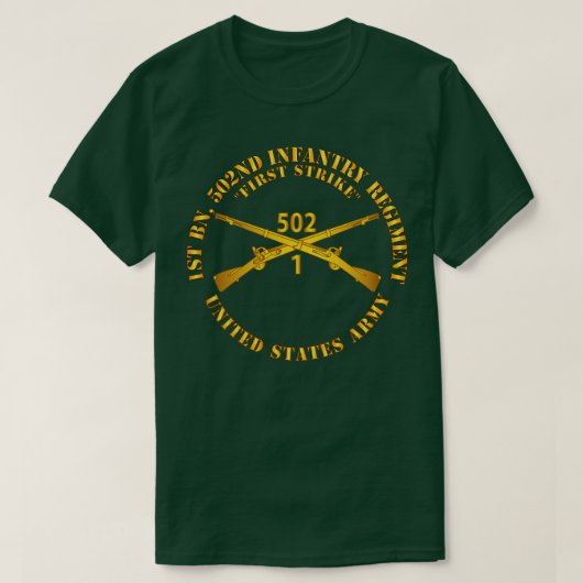 1e Bn 502e Infanterie Regt Eerste Aanval Infanteri T-shirt (Design voorkant)